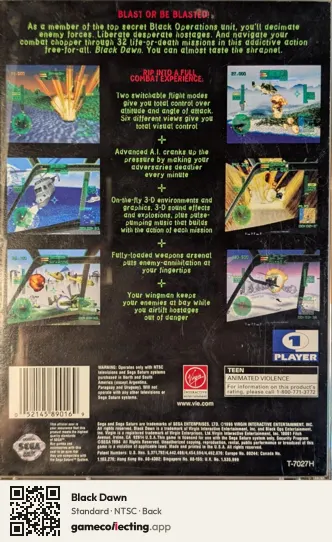 Black Dawn Sega Saturn, NTSC box back