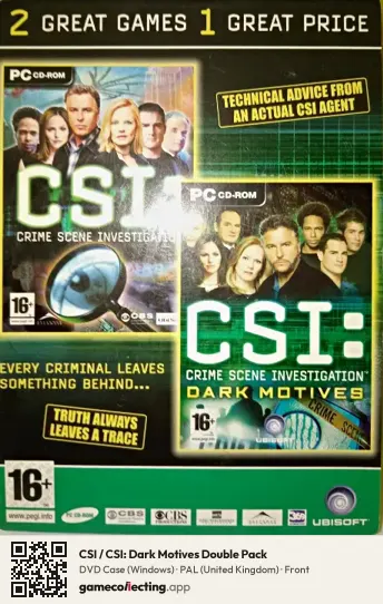 CSI / CSI: Dark Motives Double Pack Computer, United Kingdom box front
