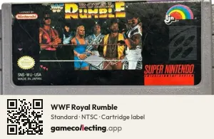 WWF Royal Rumble Super Nintendo Entertainment System, NTSC cartridge label