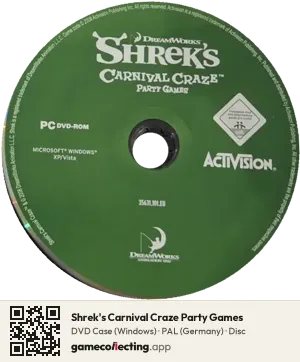 Shrek's Carnival Craze Party Games Computer, PAL disc