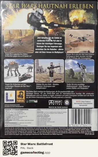 Star Wars: Battlefront Computer, PAL box back