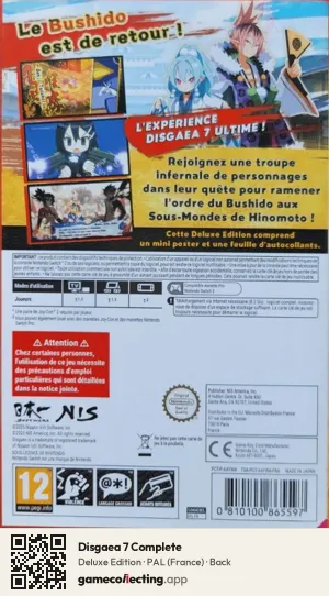 Disgaea 7 Complete Nintendo Switch 2, France box back