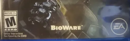 Mass Effect: Andromeda, the ESRB box on its front