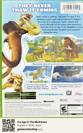 Ice Age 2: The Meltdown Xbox, NTSC box back