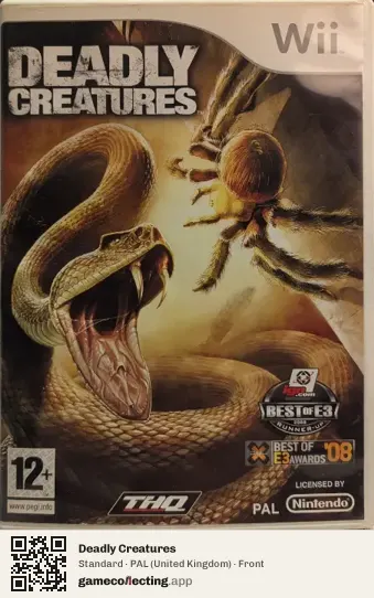 Deadly Creatures Nintendo Wii, United Kingdom box front