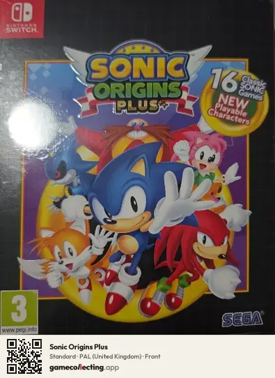 Sonic Origins Plus Nintendo Switch, United Kingdom box front