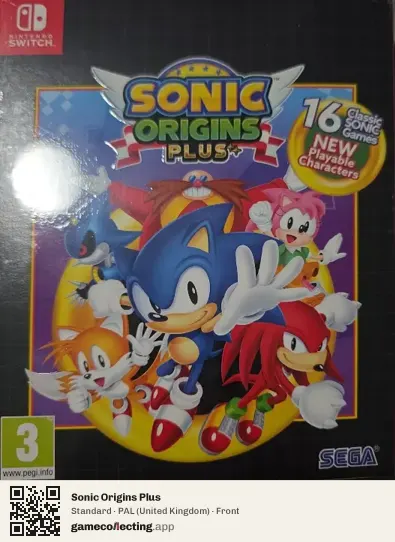Sonic Origins Plus Nintendo Switch, United Kingdom box front