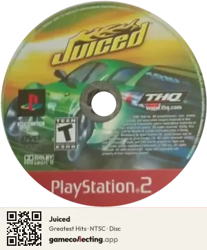 Juiced PlayStation 2, NTSC disc