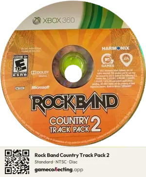 Rock Band Country Track Pack 2 Xbox 360, NTSC disc