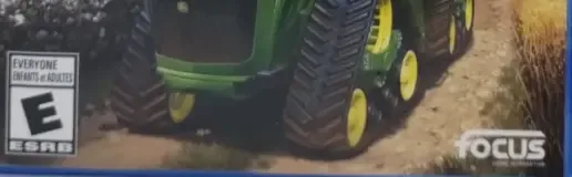 Farming Simulator 19, the ESRB box on its front