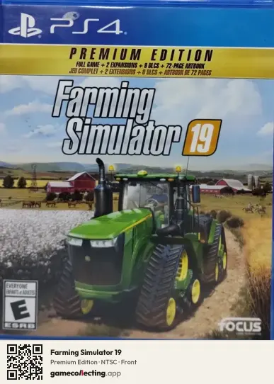 Farming Simulator 19 PlayStation 4, NTSC box front
