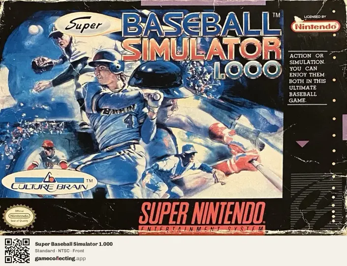 Super Baseball Simulator 1.000 Super Nintendo Entertainment System, NTSC box front