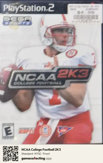 NCAA College Football 2K3 PlayStation 2, NTSC box front