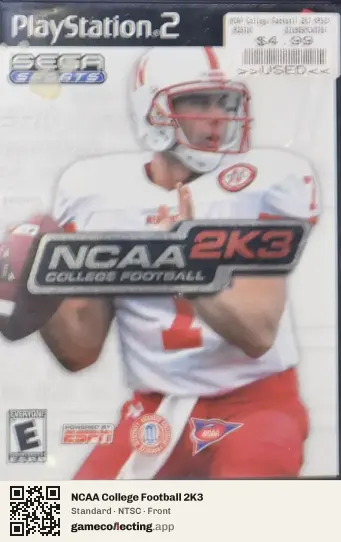 NCAA College Football 2K3 PlayStation 2, NTSC box front