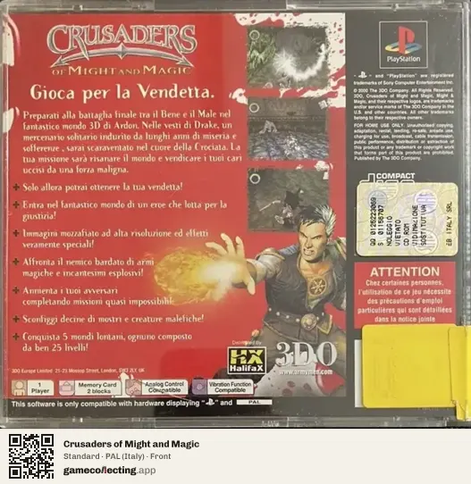Crusaders of Might and Magic PlayStation, Italy box front