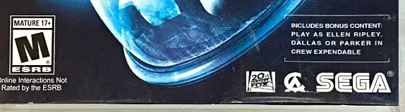 Alien: Isolation, the ESRB box on its front