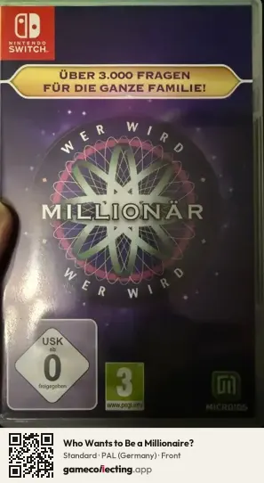 Who Wants to Be a Millionaire? Nintendo Switch, Germany box front