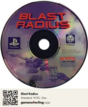 Blast Radius PlayStation, NTSC disc