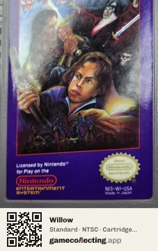 Willow Nintendo Entertainment System, NTSC cartridge label
