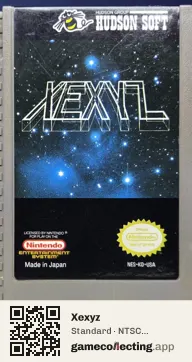 Xexyz Nintendo Entertainment System, NTSC cartridge label