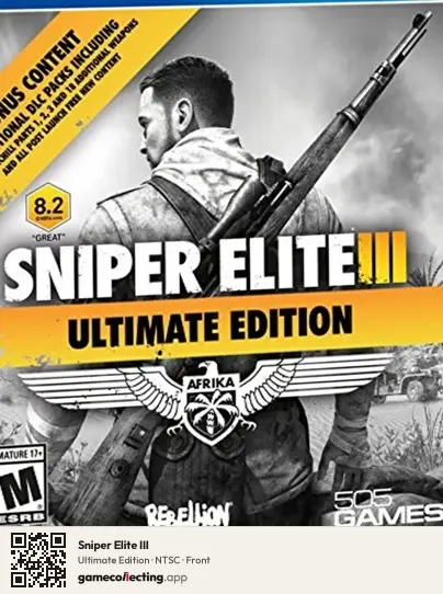 Sniper Elite III PlayStation 4, NTSC box front