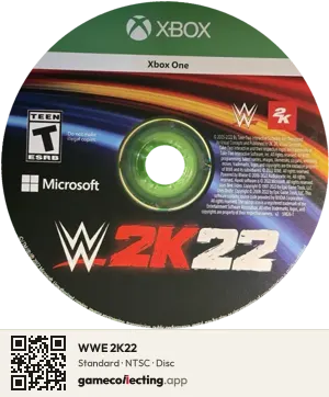 WWE 2K22 Xbox One, NTSC disc