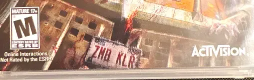 Blood Drive, the ESRB box on its front
