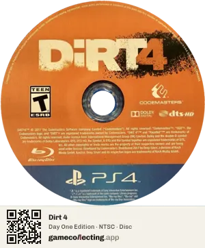 Dirt 4 PlayStation 4, NTSC disc