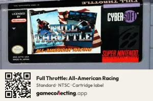 Full Throttle: All-American Racing Super Nintendo Entertainment System, NTSC cartridge label