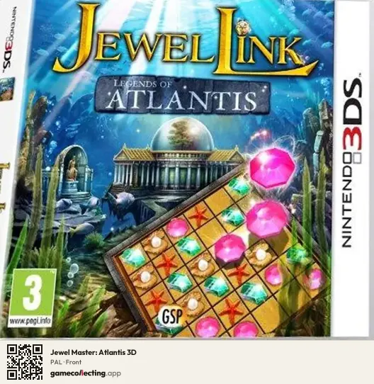 Jewel Master: Atlantis 3D Nintendo 3DS, PAL box front