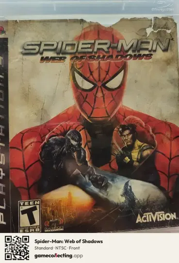 Spider-Man: Web of Shadows PlayStation 3, NTSC box front