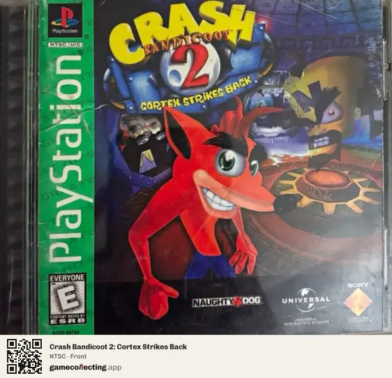 Crash Bandicoot 2: Cortex Strikes Back PlayStation, NTSC box front