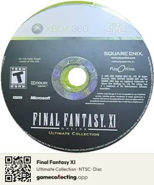 Final Fantasy XI Xbox 360, NTSC disc