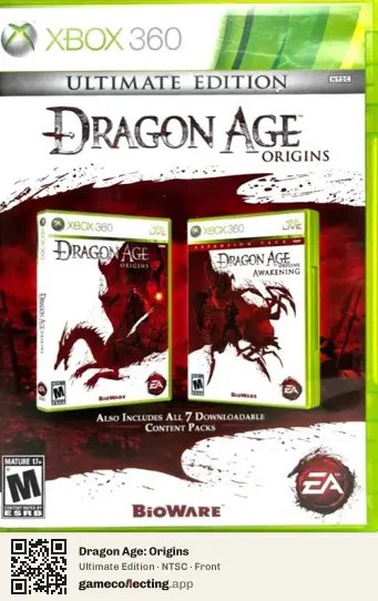 Dragon Age: Origins Xbox 360, NTSC box front