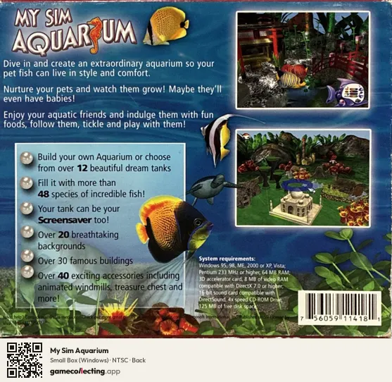 My Sim Aquarium Computer, NTSC box back
