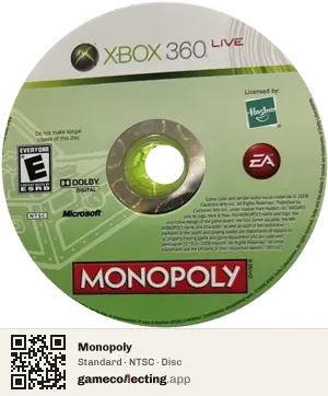Monopoly Xbox 360, NTSC disc