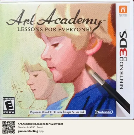 Art Academy: Lessons for Everyone! Nintendo 3DS, NTSC box front
