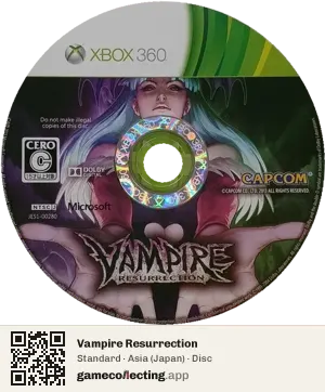 Vampire Resurrection Xbox 360, Asia disc