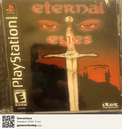 Eternal Eyes PlayStation, NTSC box front