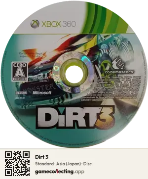 Dirt 3 Xbox 360, Asia disc