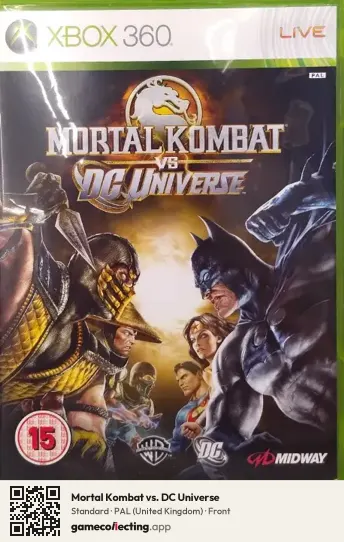 Mortal Kombat vs. DC Universe Xbox 360, United Kingdom box front
