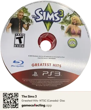 The Sims 3 PlayStation 3, NTSC disc