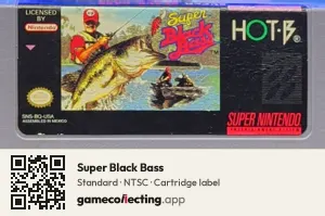 Super Black Bass Super Nintendo Entertainment System, NTSC cartridge label