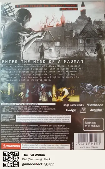 The Evil Within Computer, Germany box back