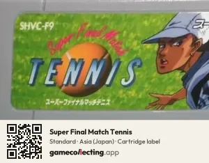 Super Final Match Tennis Super Nintendo Entertainment System, Asia cartridge label
