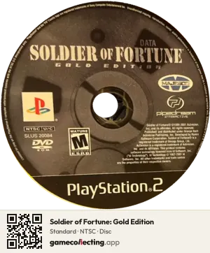 Soldier of Fortune: Gold Edition PlayStation 2, NTSC disc