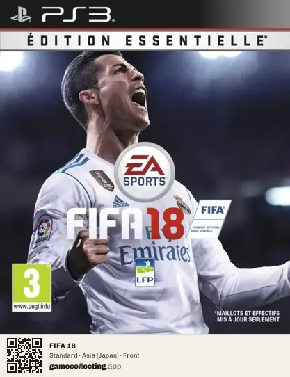 FIFA 18 PlayStation 3, Japan box front
