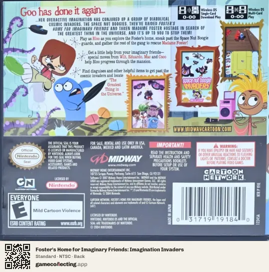Foster's Home for Imaginary Friends: Imagination Invaders Nintendo DS, NTSC box back