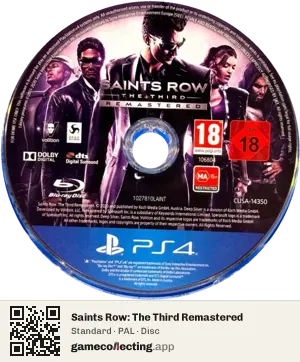 Saints Row: The Third Remastered PlayStation 4, PAL disc
