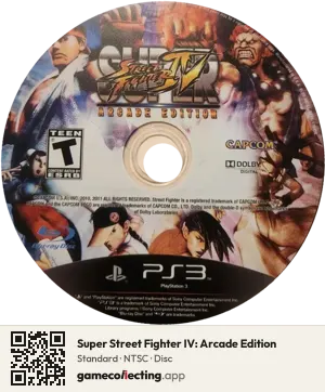 Super Street Fighter IV: Arcade Edition PlayStation 3, NTSC disc